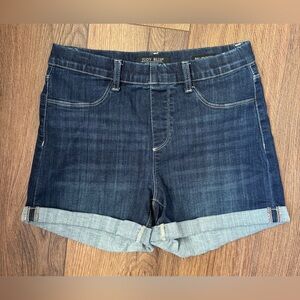 Judy Blue High Rise Pull On Denim Shorts - Dark Wash - Size Large